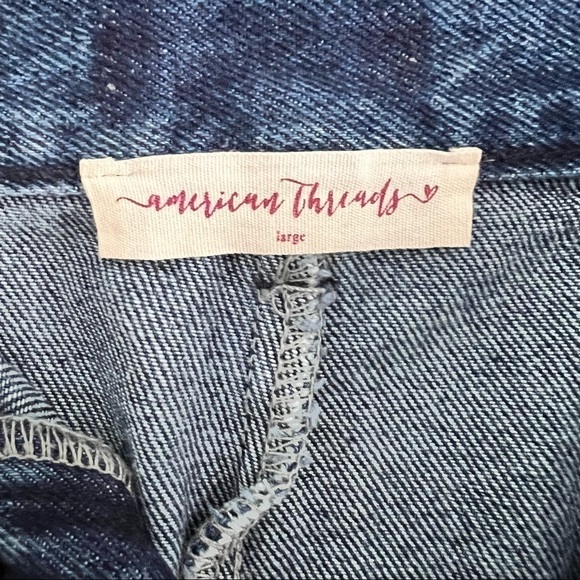 American Threads Mini Jean skirt with Ring Zip Closure Y2K L - Picture 4 of 9